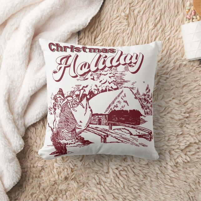 Kerstvakantie in vintage stijl  kussen (Deken)