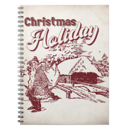 Kerstvakantie in vintage stijl notitieboek