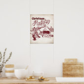 Kerstvakantie in vintage stijl poster (Keuken)