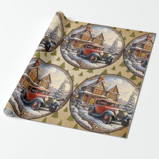 kerstvakantie inpakpapier (Uitgerold)