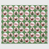 Kerstvakantie inpakpapier groen (Vlak)