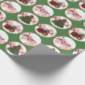 Kerstvakantie inpakpapier groen (Hoek)