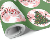 Kerstvakantie inpakpapier groen (Rol Hoek)