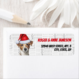 Kerstvakantie Jack Russell Hondenliefhebber Adres Etiket