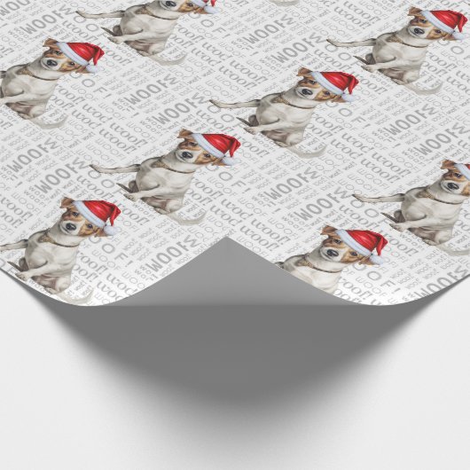 Kerstvakantie Jack Russell Terrier Hondenliefhebbe Cadeaupapier (Hoek)