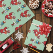 Kerstvakantie Joy Dragon Cadeaupapier