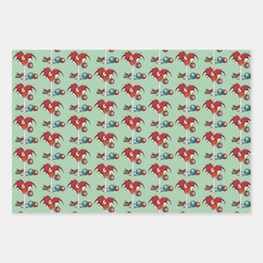 Kerstvakantie Joy Dragon Inpakpapier Vel (Voorkant 3)