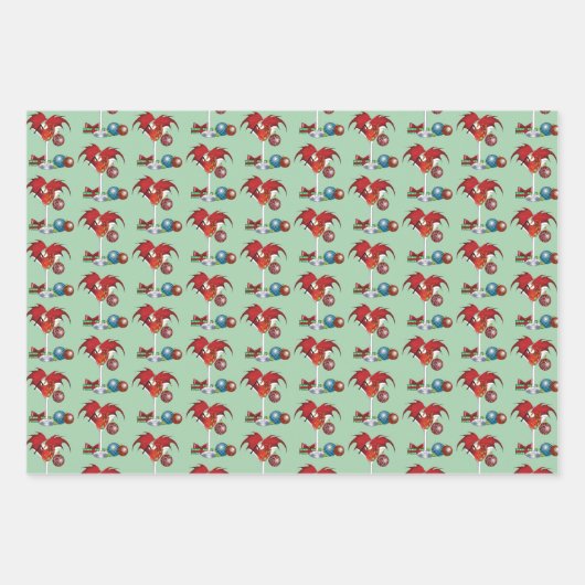 Kerstvakantie Joy Dragon Inpakpapier Vel (Voorkant 2)