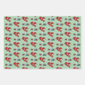 Kerstvakantie Joy Dragon Inpakpapier Vel (Voorkant)