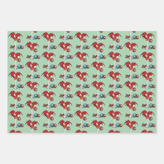 Kerstvakantie Joy Dragon Inpakpapier Vel (Voorkant)