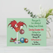 Kerstvakantie Joy Dragon Kaart (Staand voorkant)