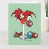 Kerstvakantie Joy Dragon Kaart (Voorkant)