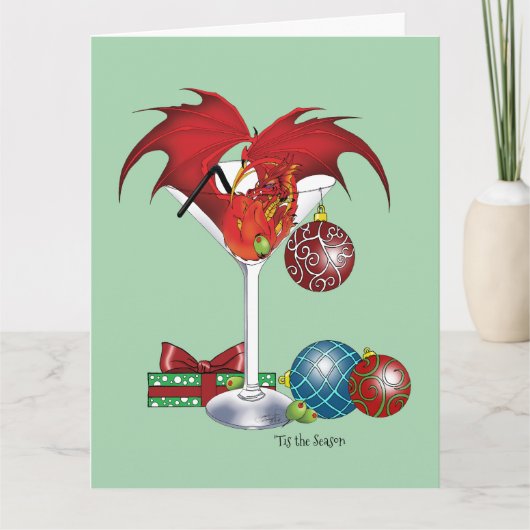 Kerstvakantie Joy Dragon Kaart (Voorkant)