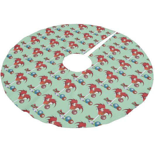 Kerstvakantie Joy Dragon Kerstboom Rok (Gekanteld)