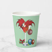 Kerstvakantie Joy Dragon Papieren Bekers (Achterkant)
