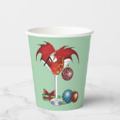 Kerstvakantie Joy Dragon Papieren Bekers (Voorkant)
