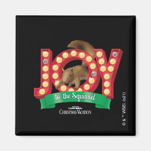 kerstvakantie Joy to the Squirrel Magneet