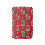 kerstvakantie | Joy to the Squirrel Pattern Badmat (Voorkant Verticaal)