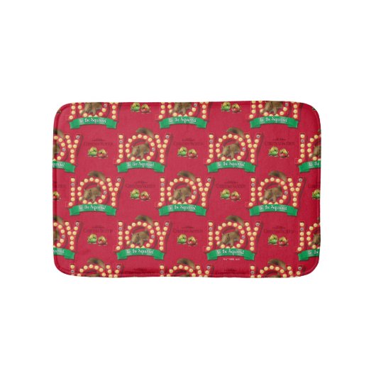 kerstvakantie | Joy to the Squirrel Pattern Badmat (Voorkant)