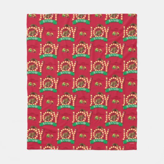 kerstvakantie | Joy to the Squirrel Pattern Fleece Deken (Voorkant)