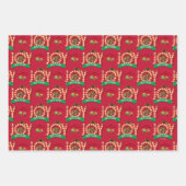 kerstvakantie | Joy to the Squirrel Pattern Inpakpapier Vel (Voorkant 2)