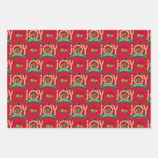 kerstvakantie | Joy to the Squirrel Pattern Inpakpapier Vel (Voorkant 2)