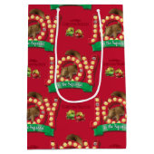 kerstvakantie | Joy to the Squirrel Pattern Medium Cadeauzakje (Achterkant)