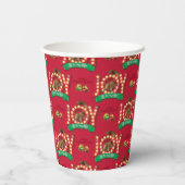 kerstvakantie | Joy to the Squirrel Pattern Papieren Bekers (Achterkant)