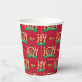 kerstvakantie | Joy to the Squirrel Pattern Papieren Bekers (Rechts)