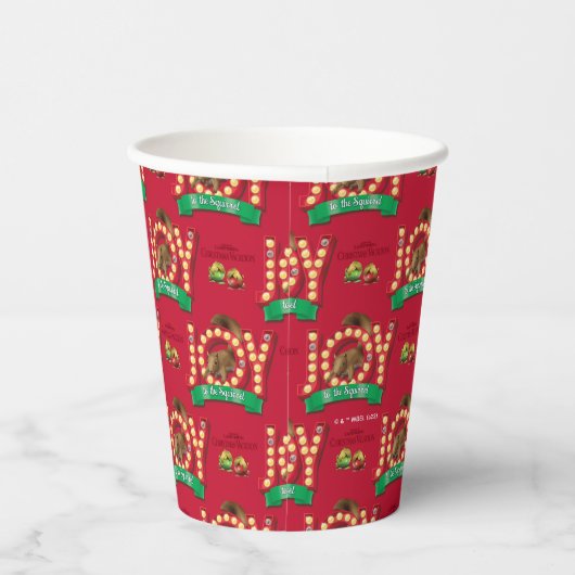 kerstvakantie | Joy to the Squirrel Pattern Papieren Bekers (Rechts)
