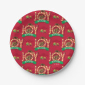 kerstvakantie | Joy to the Squirrel Pattern Papieren Bordje (Voorkant)