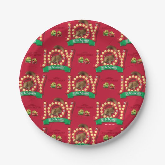kerstvakantie | Joy to the Squirrel Pattern Papieren Bordje (Voorkant)