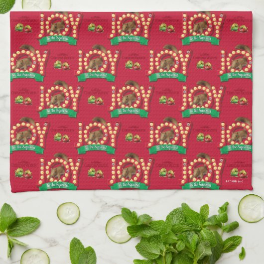 kerstvakantie | Joy to the Squirrel Pattern Theedoek (Gevouwen)