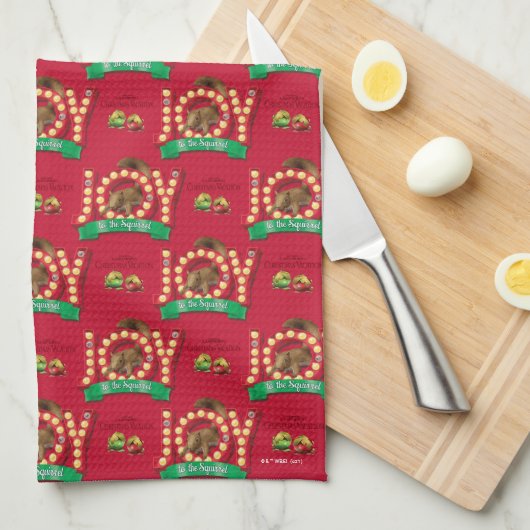 kerstvakantie | Joy to the Squirrel Pattern Theedoek (Quarter Fold)