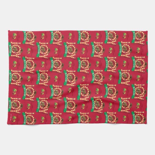 kerstvakantie | Joy to the Squirrel Pattern Theedoek (Horizontaal)