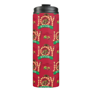 kerstvakantie   Joy to the Squirrel Pattern Thermosbeker