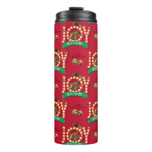 kerstvakantie | Joy to the Squirrel Pattern Thermosbeker (Voorkant)