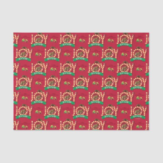 kerstvakantie | Joy to the Squirrel Pattern Tissuepapier (Voorkant)