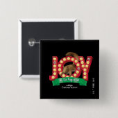 kerstvakantie | Joy to the Squirrel Vierkante Button 5,1 Cm (Voorkant /achterkant)