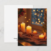 Kerstvakantie Kaars Plat Ansichtkaart Feestdagenkaart (Voorkant / Achterkant)