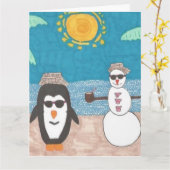 Kerstvakantie Kaart (Gele Bloem)