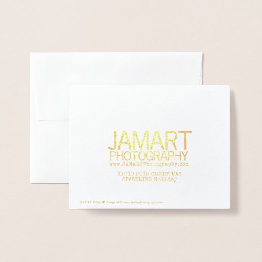 KERSTVAKANTIE Kaart Gold (Met envelop)