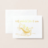 KERSTVAKANTIE Kaart Gold (Voorkant met envelop)