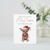 Kerstvakantie Kaart in Pet Chihuahua (Staand voorkant)