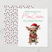 Kerstvakantie Kaart in Pet Chihuahua (Voorkant / Achterkant)
