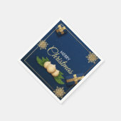 Kerstvakantie Kaart, vrolijke kerstkaart Servet (Hoek)