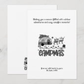 Kerstvakantie Kampeerder Rendier Buiten Zwart Feestdagenkaart (Voorkant / Achterkant)