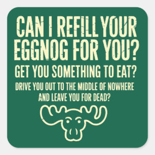 Kerstvakantie Kan ik je eggnog bijvullen voor je Vierkante Sticker