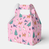 Kerstvakantie Katten en bomen vakantiepatroon Bedankdoosjes (Achterkant)