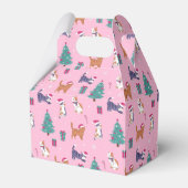 Kerstvakantie Katten en bomen vakantiepatroon Bedankdoosjes (Voorkant Zijde)